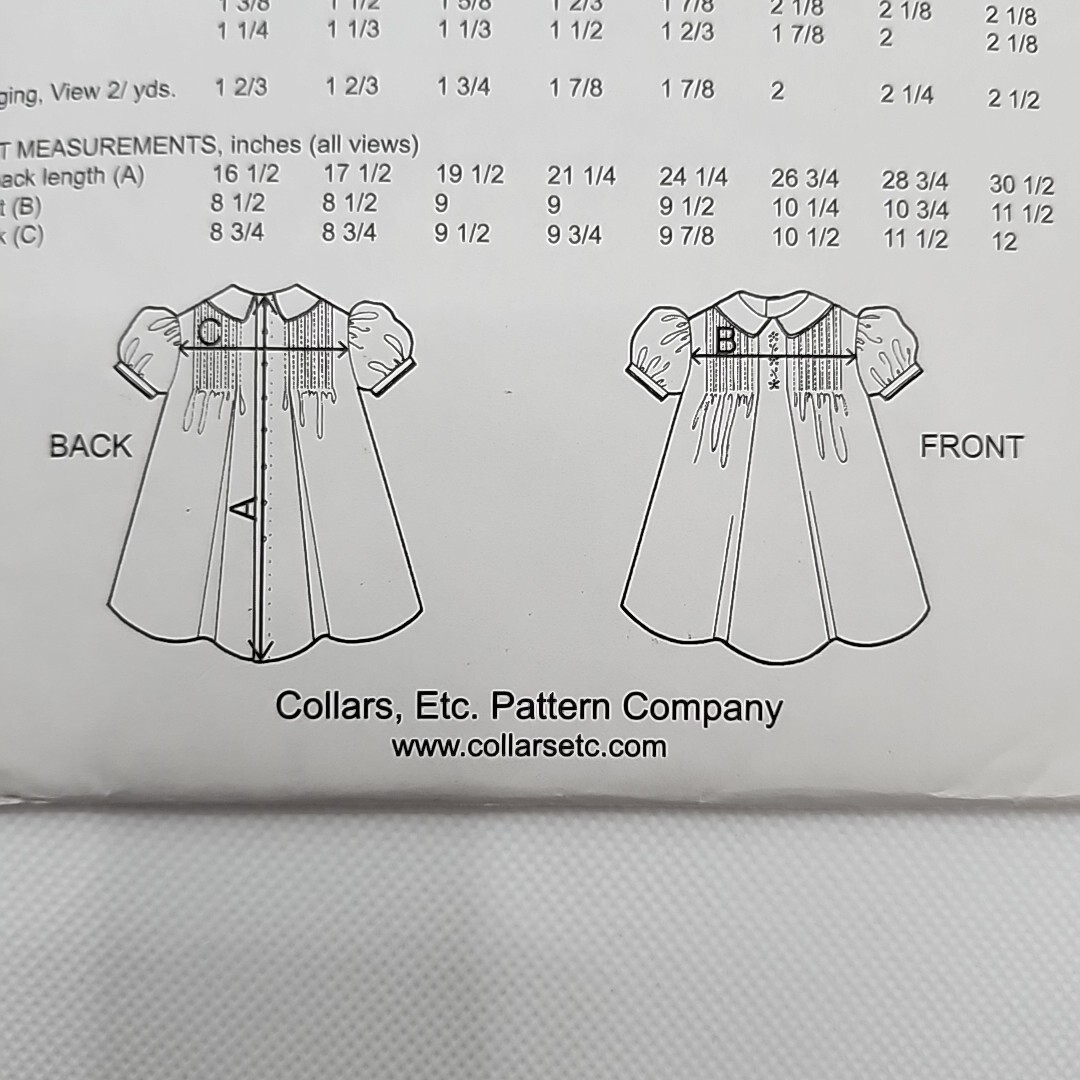 Collars, Etc. Pattern Company Toddler Heirloom The Tuck Dress Size 12 Uncut eBay