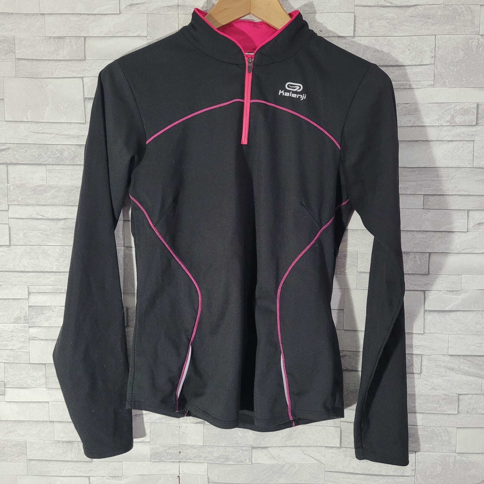 Ladies KALENJI Jacket Black Pink 1/4 Zip Gym Running … Gem