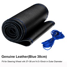 Diy Genuine Leather Steering Wheel Cover Non-slip Needle Thread Protector 15