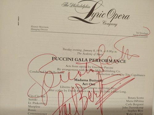 Philadelphia Lyric OPERA Programme Gala Performance Puccini Multiple SIGNED 1974 - Picture 7 of 19