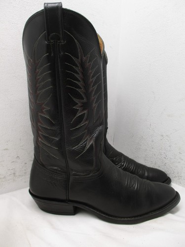 Bottes Cowboy Western El Dorado Pour Homme - Cuir Noir - Taille 8.5 D - Occasion