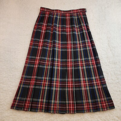 Danielle B Skirt 8 Plaid Pleated USA Red Green Midi Academia School Granny Core