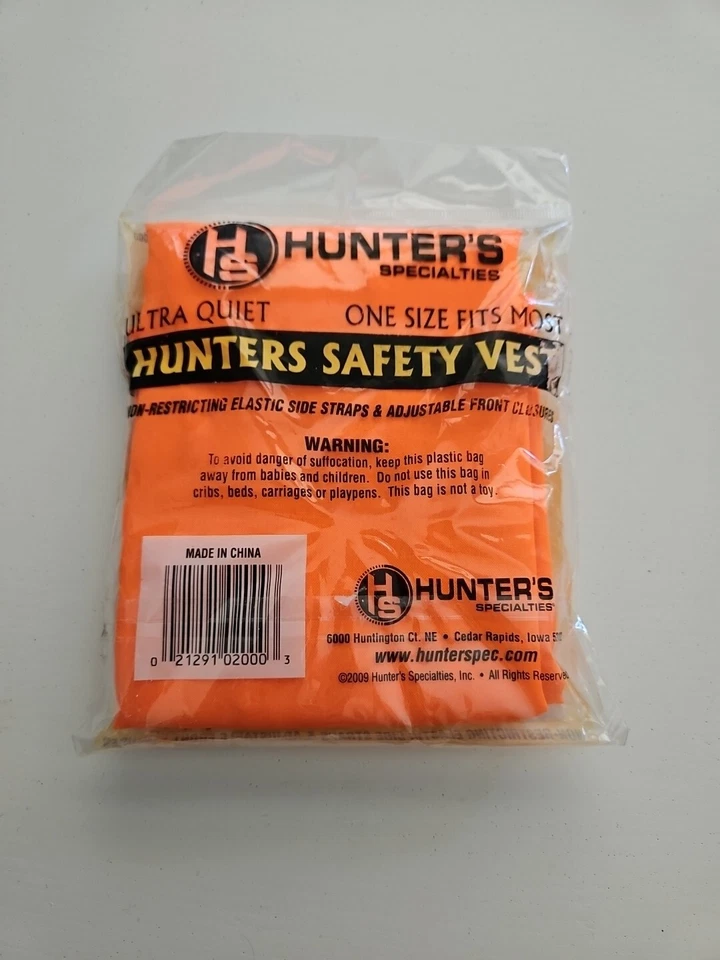 Hunter's Specialties HS Orange Adjustable Safety Vest Super Quiet Model 02000 - Image 2 of 2