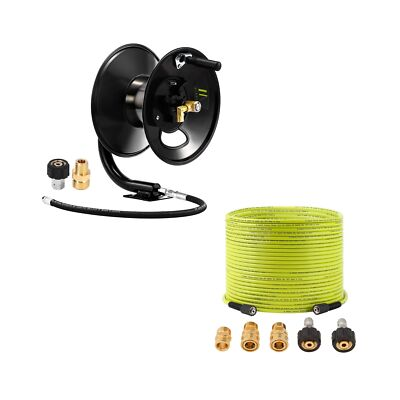 #ad M MINGLE Pressure Washer Hose Reel 100ft Pressure Washer Hose 100 FT x 1 4quot; $213.68