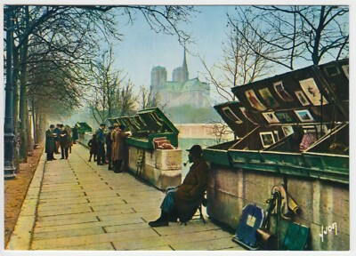 Les Bouquinistes du Quai de la Tournell Paris France Vintage Postcard 1979