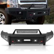Powder Coated Front Bumper Assembly Wwinch Plate Fits Silverado 1500 07-13