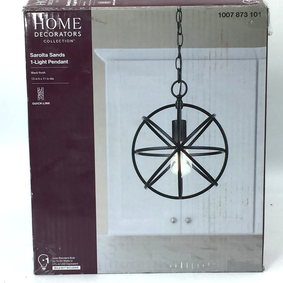 Sarolta Sands 1-Light Black Mini Pendant Light Fixture w/ Caged Orb Metal Shade