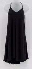LOFT Black Sleeveless Spaghetti Strap Racerback Swing Dress Lined Sz 00P Staple