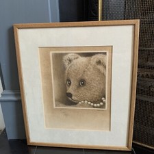 Sue Willis Limited Edition Teddy Bear Print - Signed - Framed And Glazed