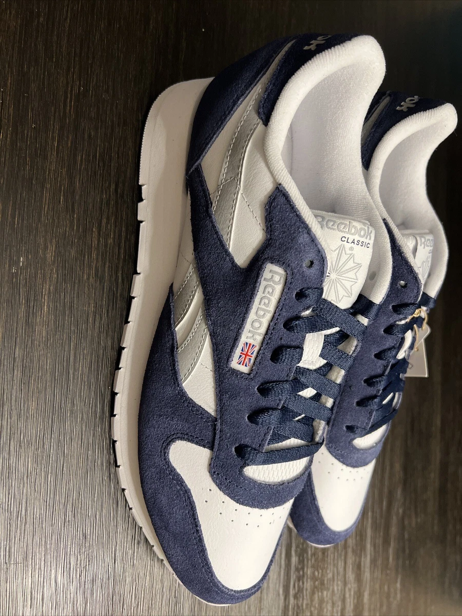 Reebok Classic Leather White Grey Vector Navy for Sale