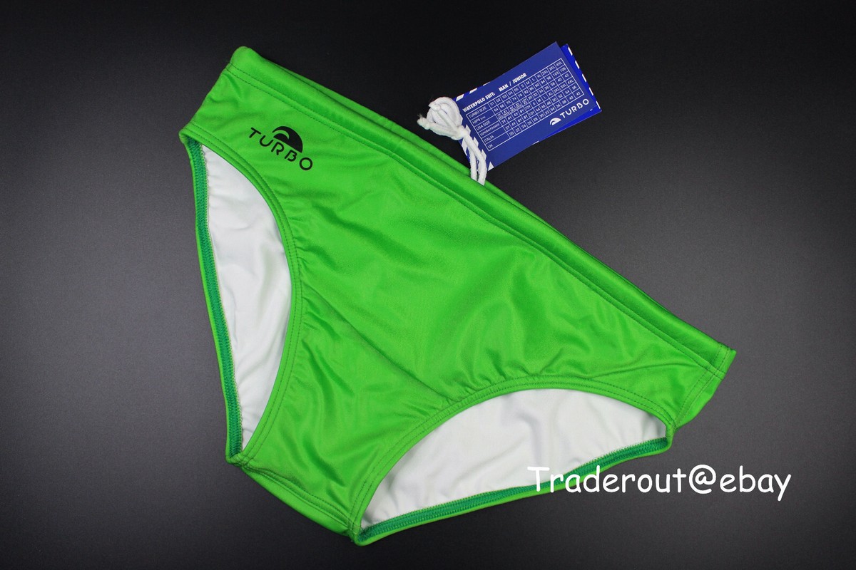 Turbo mens green classic Water Polo Swim Brief swimwear swimsuit