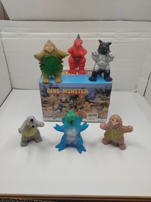 6 X NEW Vintage SUPER DINO MONSTER With Rare Store Display Box 