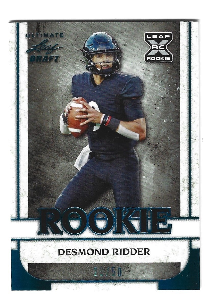 2022 Leaf Ultimate Draft Rookie Exclusive Desmond Ridder # 11 Platinum 26/50