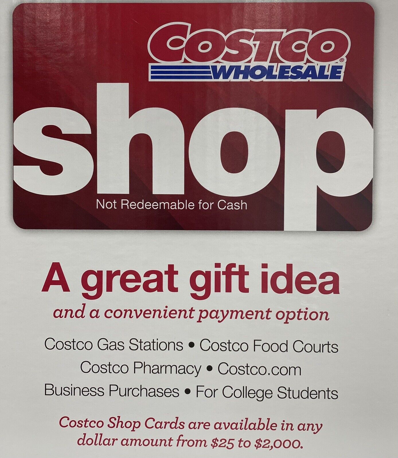 Costco Shop Card