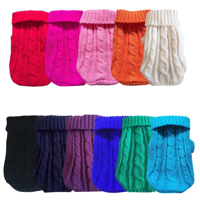 Pet Knit Sweater Cat Kitten Coat Dog XXXS XXS XS Puppy Outfit for Chihuahua Vest - Image 3 of 4