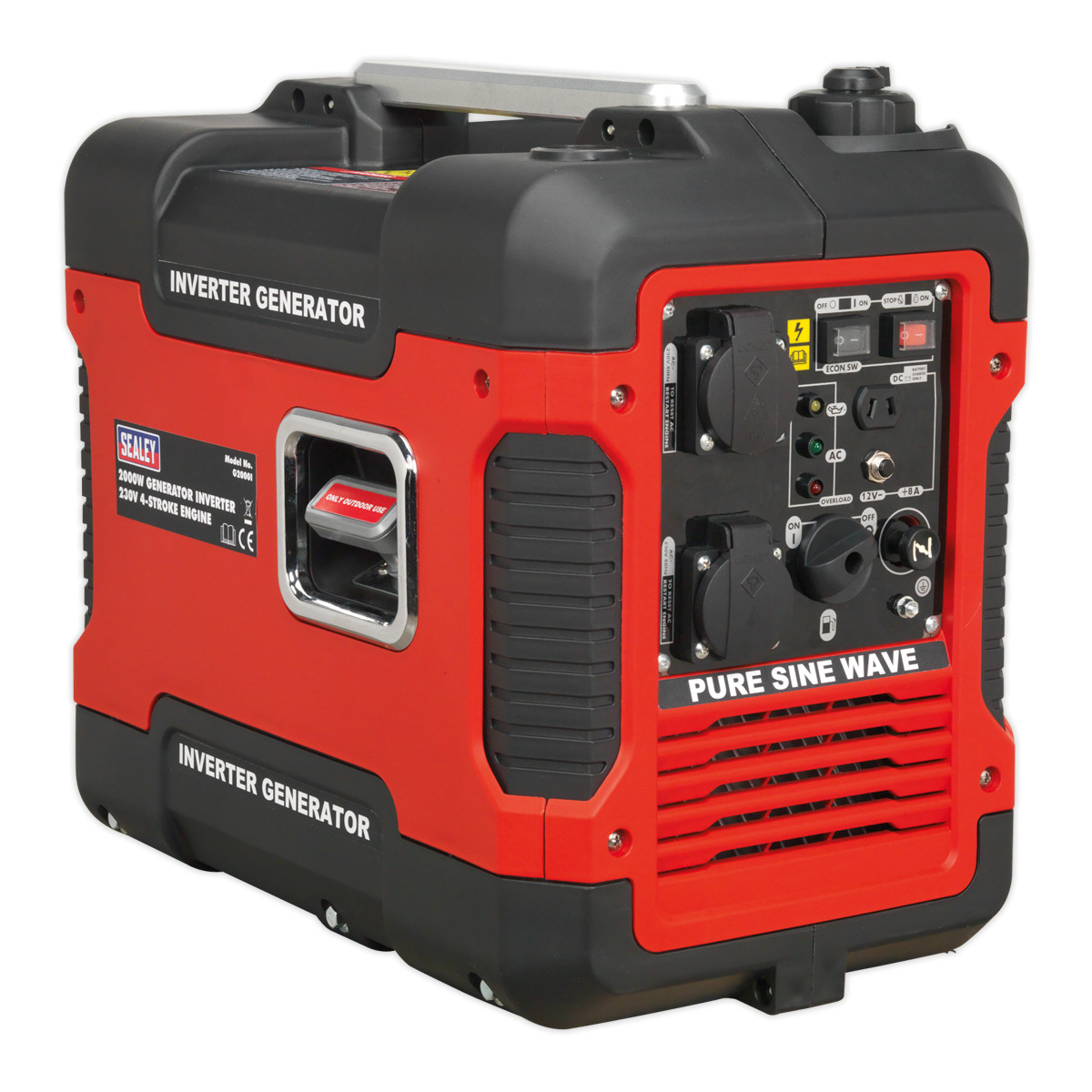 Sealey G2000I Inverter Generator 2000W 230V 4-Stroke Engine