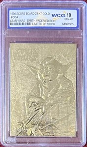 STAR WARS, GEM-MT 10 - 23KT Gold YODA Darth Vader Limited Edition Jedi Mint