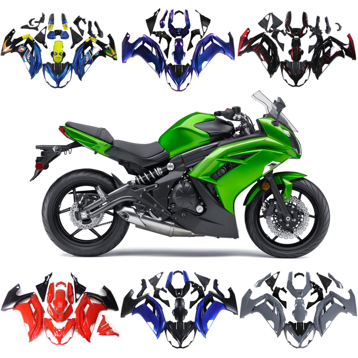 ABS Bodywork For Kawasaki Ninja 650 2012-2016 EX650 Fairings Plastic Body Kits