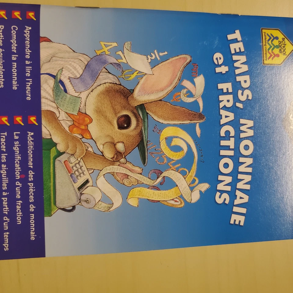 School Zone CD Game MAC OS X/WINDOWS -Vocabulary/Time/Money/Fractions FR/EN - Image 4 of 4