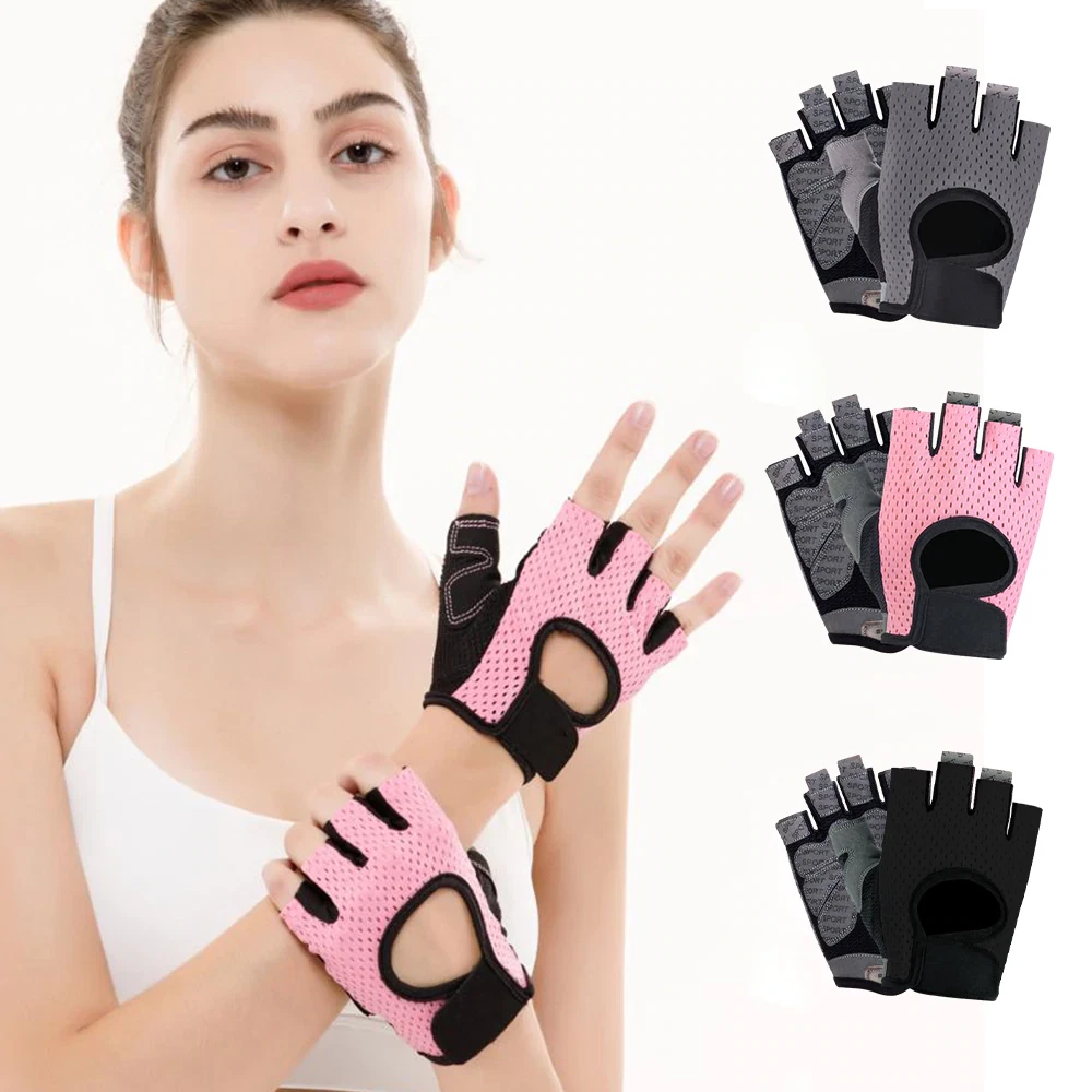 New Women Half Finger Work Out Gym Gloves Sport Weight Lifting Exercise  Fitness