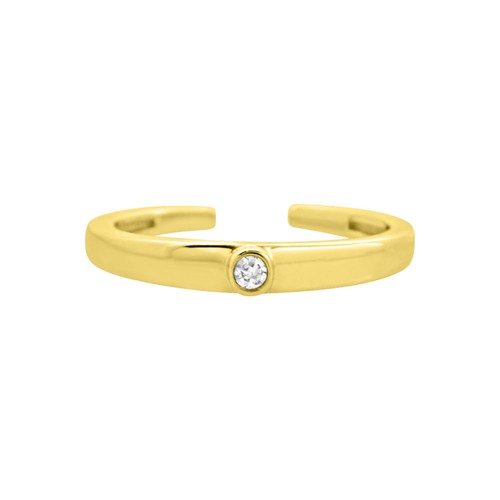 14K Yellow Gold Fn 925 Silver Solitaire Adjustable Toe Ring Christmas Gift