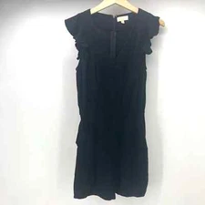 Modcloth Romper Womens Small Black Cap Sleeve V Neck Lace Pockets Shorts