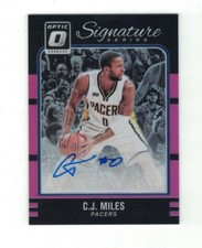 C.J. MILES 2016-17 Panini Donruss Optic PINK AUTO #15/25 Holo Signature Series