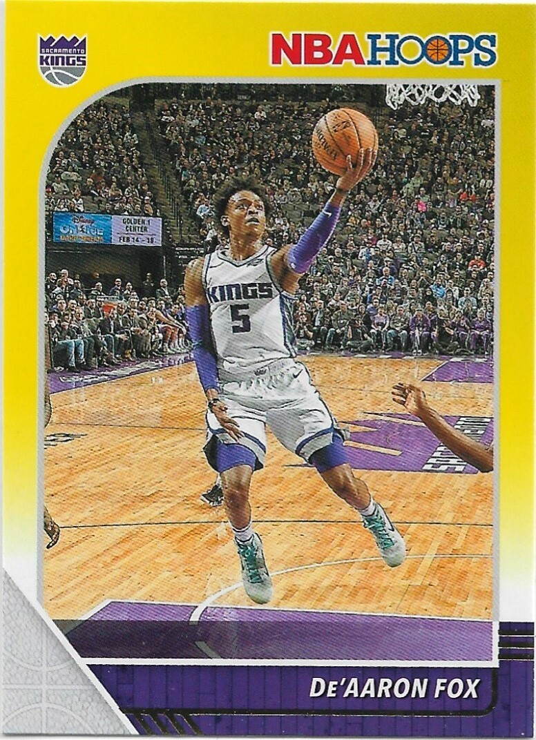 スポーツ選手 De'Aaron Fox NBA Yellow Plate 1/1 De'Aaron Fox NBA Hoops 19-20 #165 Yellow Border Scramento Kings | eBay