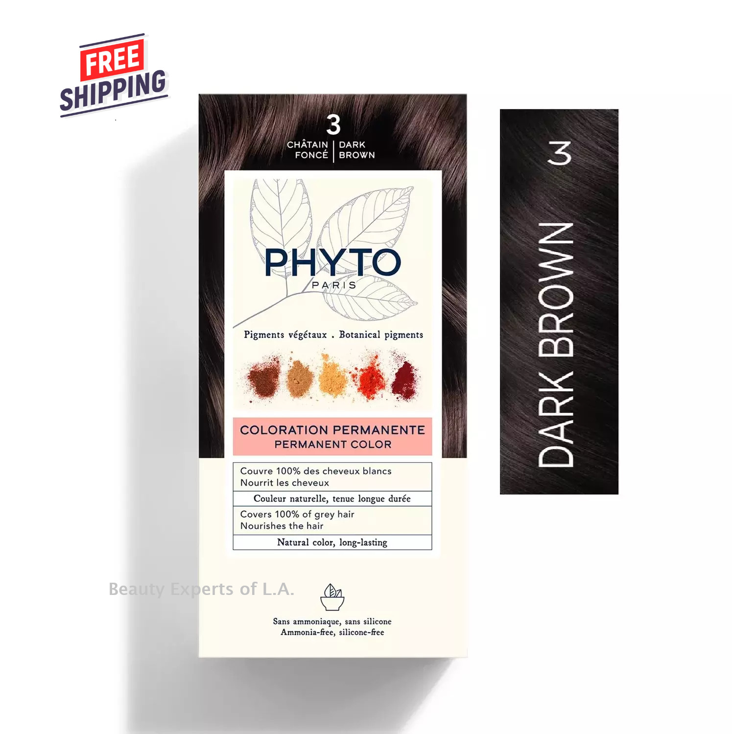 Набор растительных пигментов для перманентного окрашивания Phyto PhytoColor 3 ТЕМНО-КОРИЧНЕВЫЙ 4090₽