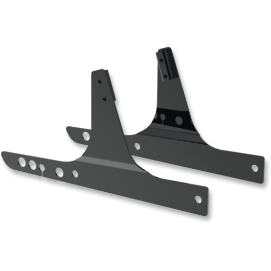 Platines fixation sissy bar noir Drag Specialties pour sécuriser le dossier passager custom