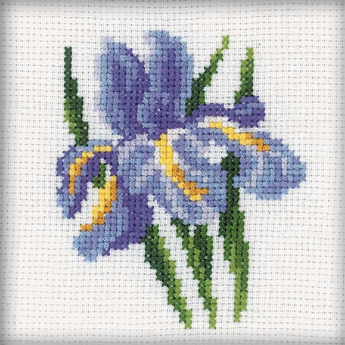 RTO counted Cross Stitch Kit ""Iris"" H172, 10x10 cm, DIY