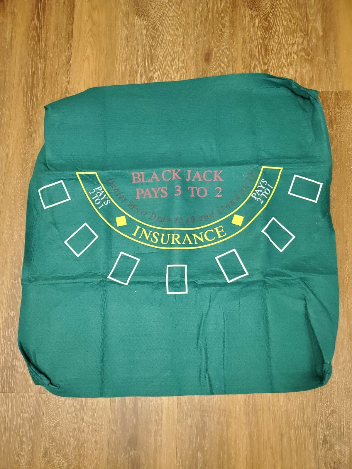 Texas Hold Em And Blackjack Reversable Table Felt 3ft X 3ft With Fitted