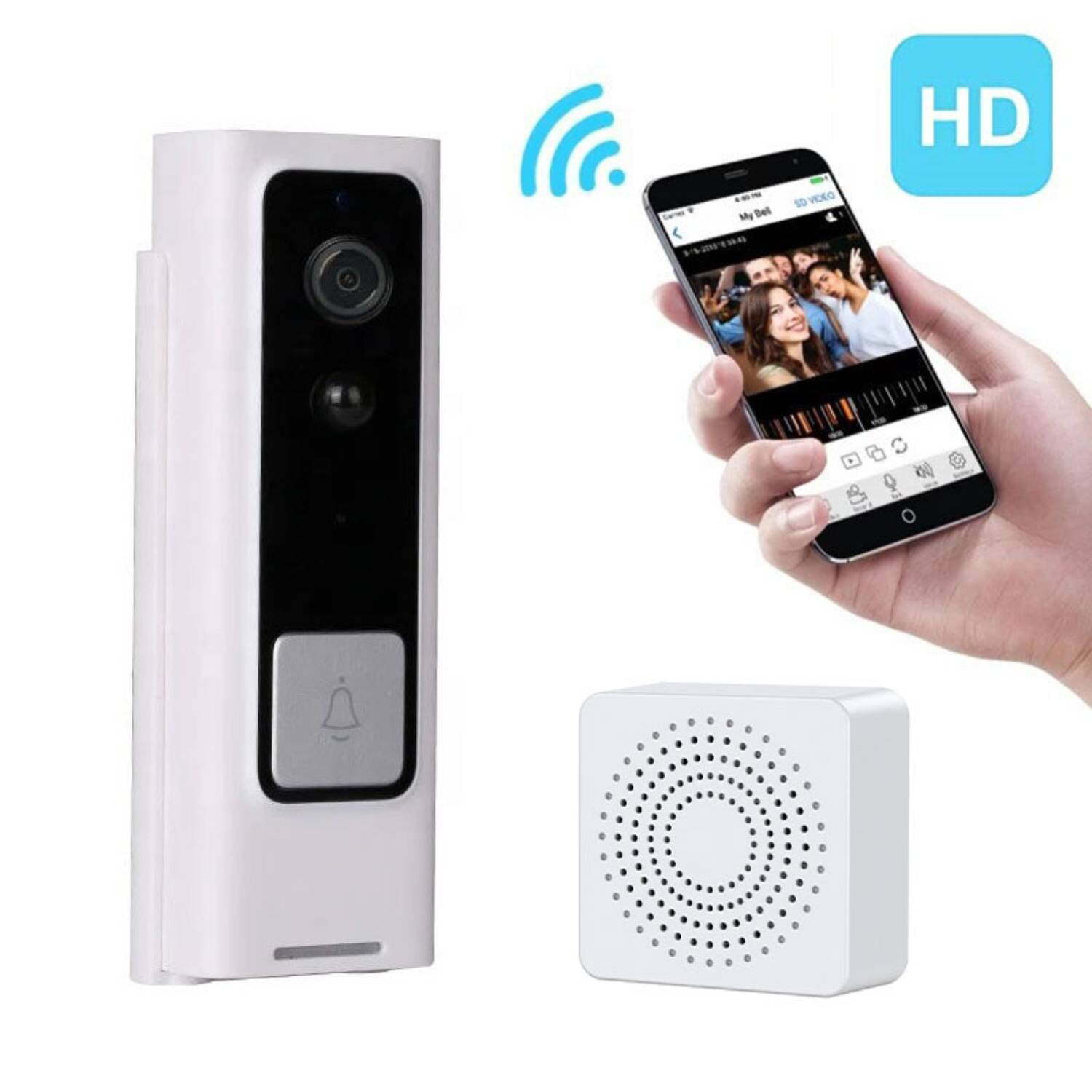 Wireless Doorbell Camera with Chime Video Ring Doorbell with Chime with Motion-image