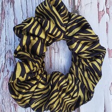 Animal Print Scrunchie, black and Gold Scrunchie
