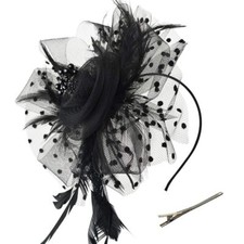 Fascinators Hats 20s 50s Pillbox Hat Cocktail Tea Party for Women Black One Size