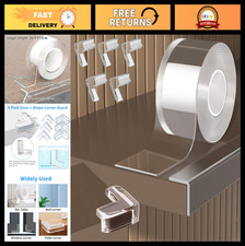 Clear Edge Protector Strip 16.4ft - Soft Corner Guards, Baby Proofing Tape, Furn