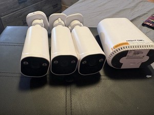 Night Owl Wi-Fi Security Hub 3 Wire-Free 2K Deterrence Cameras 64GB Storage