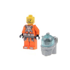 1x Lego Minifigure City Deep Sea Diver Suit Orange Helmet 60095 60091 cty0560