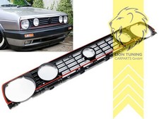 Sportgrill Kühlergrill für VW Golf 2 für Doppelscheinwerfer GTI Optik mit rotem