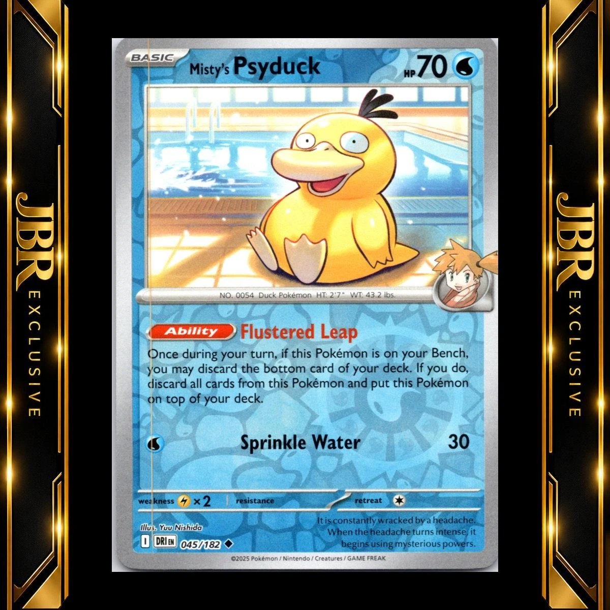 Misty's Psyduck 045/182 Uncommon Destined Rivals Pokemon Reverse Holo Near Mint
