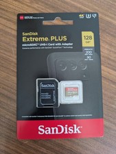 SanDisk Extreme PLUS 128GB microSDXC UHS-I U3 V30 A2 Card w/ Adapter Waterproof
