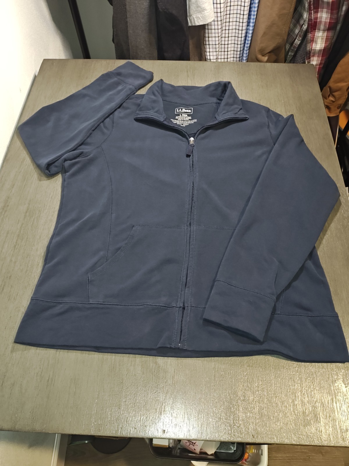 L.L.Bean Woman's navy blue full-zip performance jacket,In Size Large