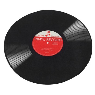  Record Rug for Bedroom - 2ft/24'' Retro Vinyl Music Carpet - Non-Slip Circular