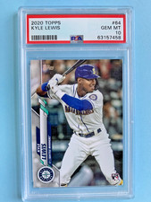 2020 Topps KYLE LEWIS. #64 Seattle Mariners, Rookie card, PSA 10 Gem Mint