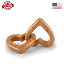 Olive Interlocking Wood Hearts Valentines Day Gift for Engagement, Anniversar...