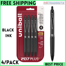 Uniball Signo 207 Gel Pen 4 Pack 0.7mm Medium Black Pens Gel Ink Pens Office