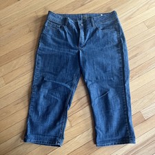 Riders by Lee Women's Blue Denim Capri Jeans Size 14M Mid Rise Stretch