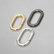 20x Oval Keyring Secure Fastening Metal Spring Snap Hook Clip Bag Accessory Gold