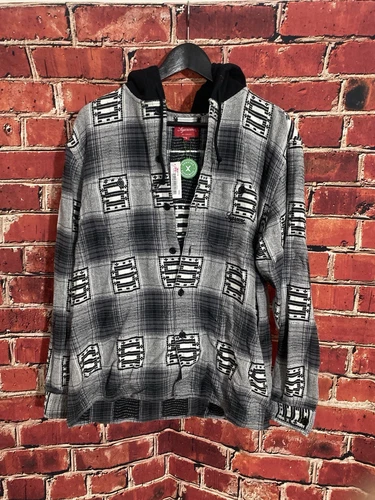 Chemise à carreaux Supreme à capuche ombre en noir taille S
