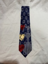 Robert Talbott Nordstrom Blue Geometric/Heart Silk Tie Made In USA